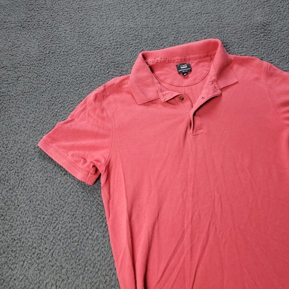 J. Crew Bowery Polo Shirt Short Sleeve Coral Egyptian Cotton Mens Size M Medium - Picture 5 of 9